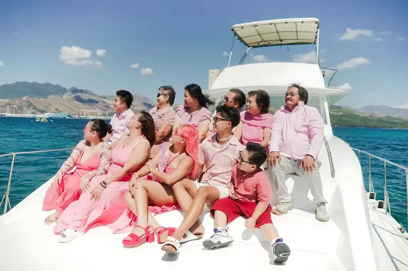 Yacht group celebration